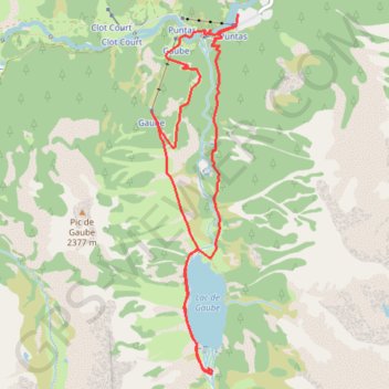 Trace GPS Lac de Gaube circuit, itinéraire, parcours