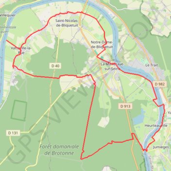 Trace GPS La route des chaumières - La Mailleraye-sur-Seine, itinéraire, parcours