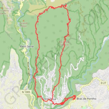 Trace GPS Le Bayonne depuis Bras de Pontho, itinéraire, parcours