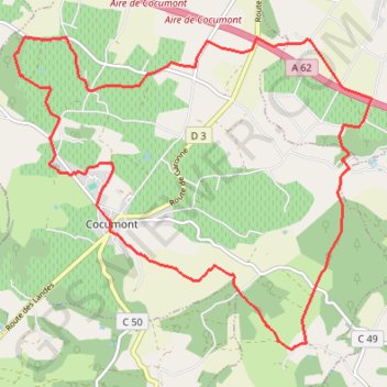 Trace GPS Cocumont, une longue randonnée vers Goutx - Pays Val de Garonne - Gascogne, itinéraire, parcours