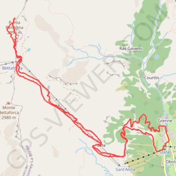 Trace GPS Punta Bettolina, itinéraire, parcours