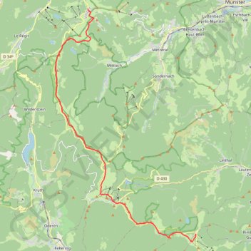 Trace GPS Traversée des Vosges - Le Hohneck au Grand Ballon, itinéraire, parcours