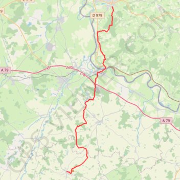Trace GPS Bourbon Lancy - Saint Léon, itinéraire, parcours