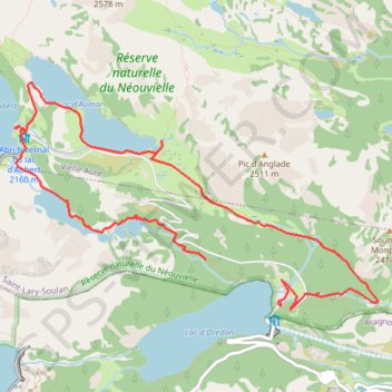 Trace GPS Lacs de Néouvielle, itinéraire, parcours