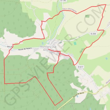 Trace GPS Randonnée du chemin de Rigolas - Montigny-aux-Amognes, itinéraire, parcours