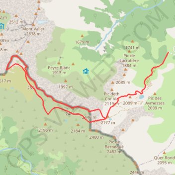 Trace GPS Cuns d'Aula, Montagnoles d'Aula, Pale de la Clauère depuis le col de Pause, itinéraire, parcours