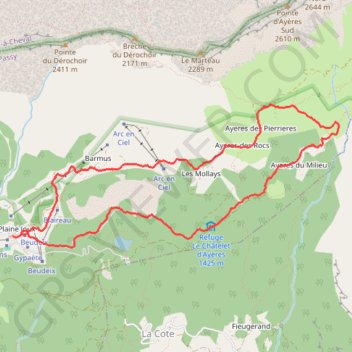 Trace GPS Tour des Ayères Plaine Joux, itinéraire, parcours
