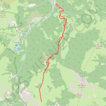 Trace GPS Costa Campaula, itinéraire, parcours