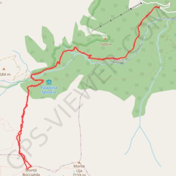 Trace GPS Monte Bocciarda (ex Porta Sarazina), itinéraire, parcours