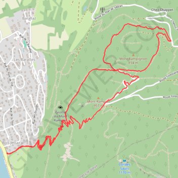 Trace GPS Tour du Rampignon et du Rampon, itinéraire, parcours