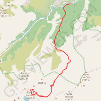 Trace GPS Monte Rotondo via Riviseccu, itinéraire, parcours