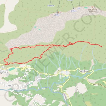 Trace GPS Traversée des Miroirs depuis Gréolières, itinéraire, parcours