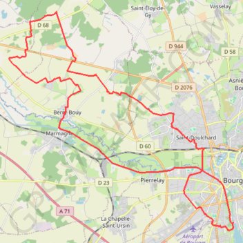 Trace GPS Tour de Bourges - Canal de Berry - Bourges, itinéraire, parcours