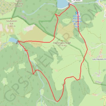 Trace GPS Les Hautes Huttes - Orbey Lac Noir, itinéraire, parcours