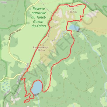 Trace GPS Lac vert et lac des truites, itinéraire, parcours