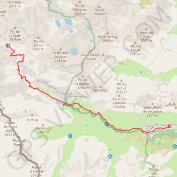 Trace GPS Montée au refuge de Baysselance par la route du lac d'Ossoue, itinéraire, parcours
