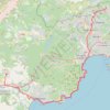 Trace GPS Roquefort-les-Pins - Roquebrune-sur-Argens par la Corniche d'Or, itinéraire, parcours