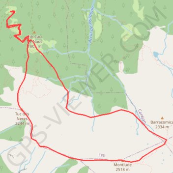 Trace GPS Pic de Montlude (2518m) - 05/08/2017, itinéraire, parcours