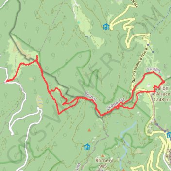 Trace GPS Du ballon de Servance au ballon d'Alsace, itinéraire, parcours