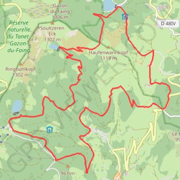 Trace GPS Circuit des Lacs par le Col du Wettstein, itinéraire, parcours
