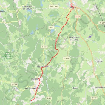 Trace GPS Anost - Saulieu, itinéraire, parcours