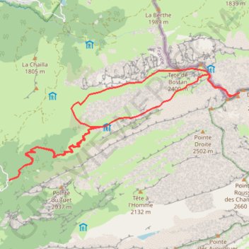 Trace GPS Dent blanche occidentale - tête de Bostan, itinéraire, parcours