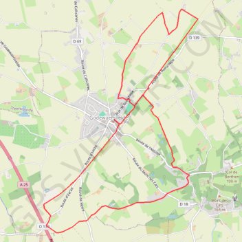 Trace GPS Sentier des Fraudeurs - Godewaersvelde, itinéraire, parcours
