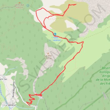 Trace GPS Montagne de Sous-Dine par le Pas du Roc, itinéraire, parcours