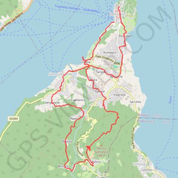 Trace GPS Lac de Come - Bellagio, itinéraire, parcours