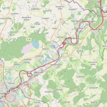 Trace GPS Sierck-les-Bains / Thionville, itinéraire, parcours