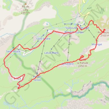 Trace GPS Randonnée Pic Mourgat , la Pahule et Pic des Tentes, itinéraire, parcours
