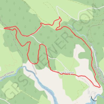 Trace GPS Randonnée à Puylaurent en Lozère, itinéraire, parcours