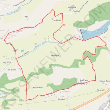 Trace GPS Foulayronnes, le circuit du lac de Talives - Pays de l'Agenais, itinéraire, parcours