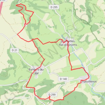 Trace GPS Le Val d'Esnoms, itinéraire, parcours