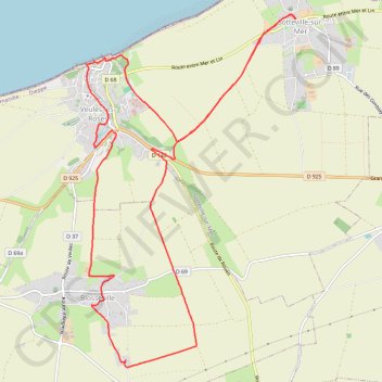 Trace GPS Autour de Veules les Roses - Normandie - Juillet, itinéraire, parcours