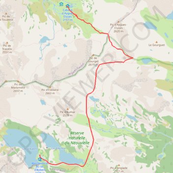 Trace GPS Aygues cluses - lac d'aumar, itinéraire, parcours