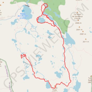 Trace GPS Lacs d'Aigüestortes J3 cirque de Colomers via le tuc de Podo, itinéraire, parcours