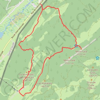 Trace GPS Rando sur le Mont Sâla et le Creux du Croue, itinéraire, parcours