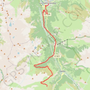 Trace GPS Pyrénées - GR10 - Luz Saint Sauveur - Saugué, itinéraire, parcours