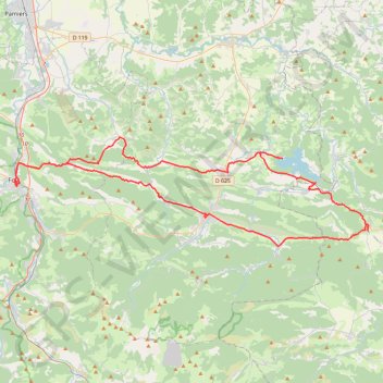Trace GPS De Foix au lac de Montbel, itinéraire, parcours