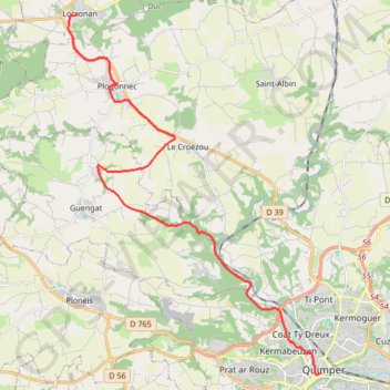 Trace GPS Semi Marathon de Quimper ☀️🌴, itinéraire, parcours