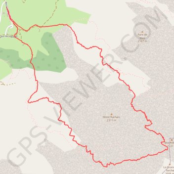 Trace GPS Rando Bala Cha-Tête Pelouse retour Grand Crêt, itinéraire, parcours