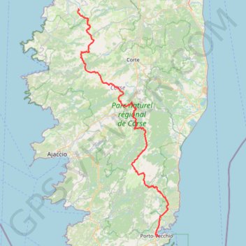 Trace GPS GR20, itinéraire, parcours