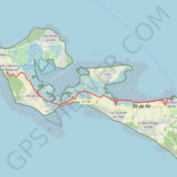 Trace GPS Baleine vers st Martin de Ré, itinéraire, parcours