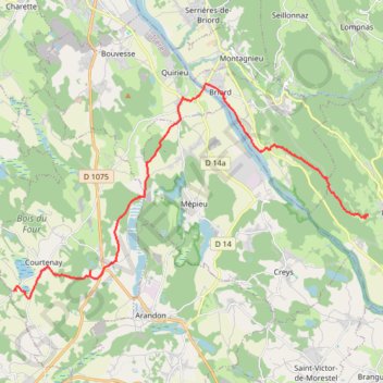 Trace GPS Courtenay - Lhuis, itinéraire, parcours