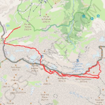 Trace GPS Pic du Marboré par la Brèche de Roland, itinéraire, parcours
