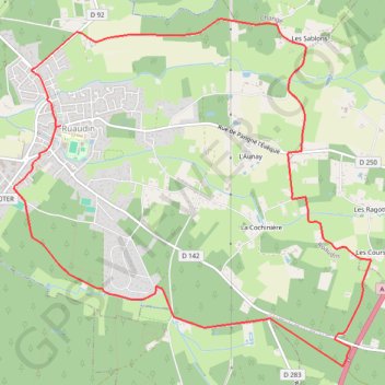 Trace GPS Circuit des Bondes - Ruaudin, itinéraire, parcours