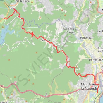Trace GPS Peymeinade - Mandelieu par Bigreen, itinéraire, parcours