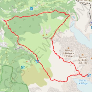 Trace GPS Refuge de Plan Glacier en boucle depuis le Champel, itinéraire, parcours