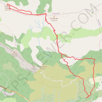 Trace GPS Caussols - La Colle du Maçon, itinéraire, parcours